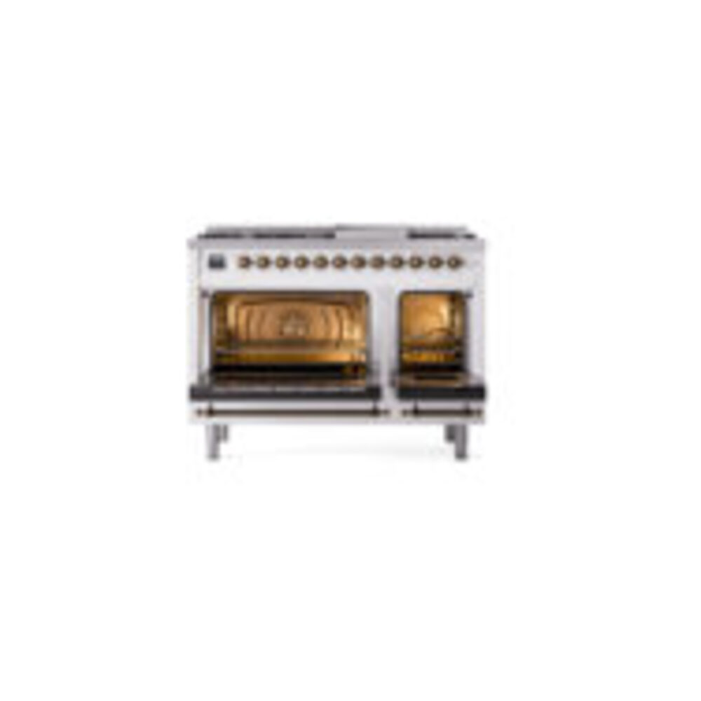 ILVE_UP48FQNMPWHBLP_Nostalgie_II_48"_Dual_Fuel_Range_oven_door_opened
