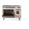 ILVE_UP48FSNMPAWB_Nostalgie_II_48"_Dual_Fuel_Range_main_oven_door_opened