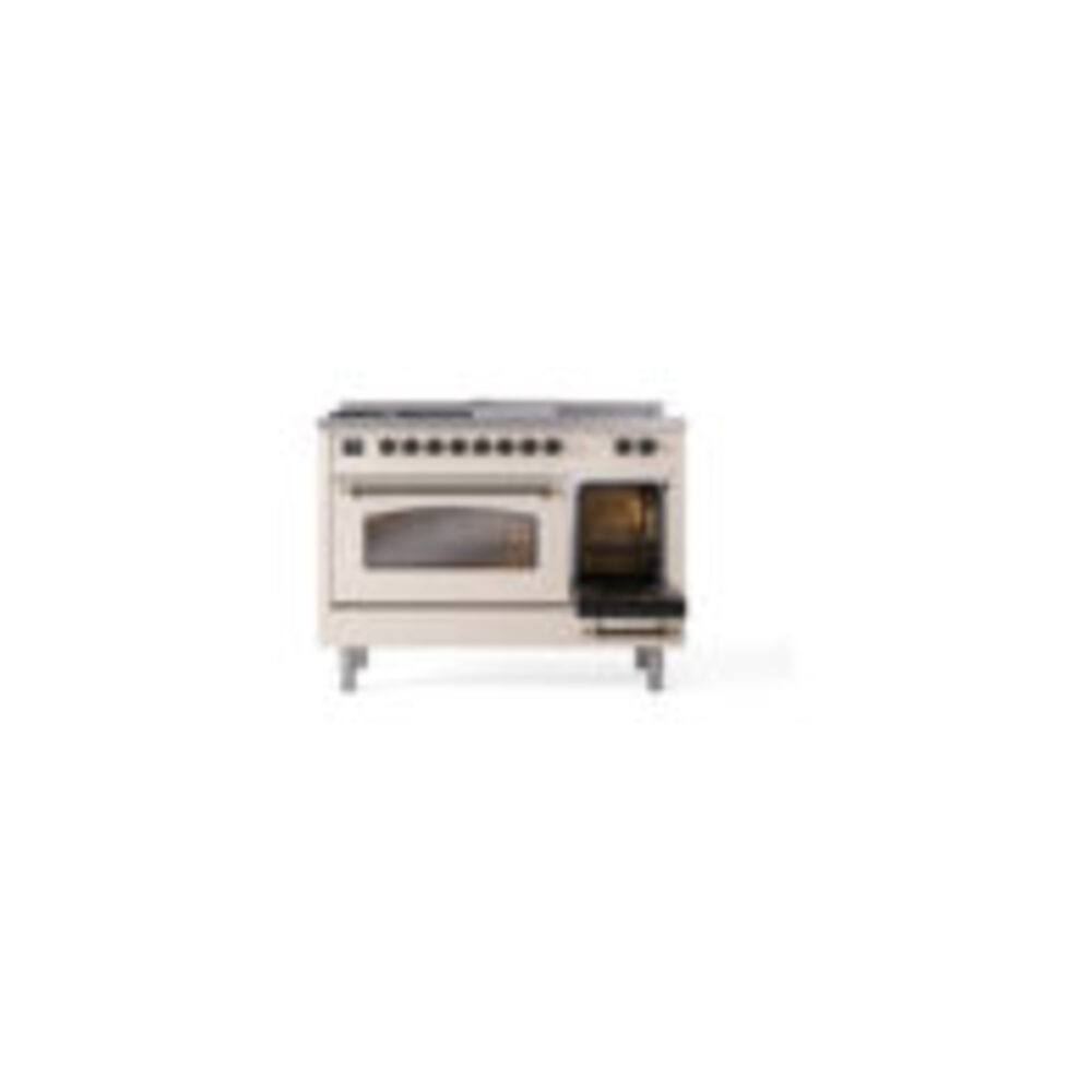 ILVE_UP48FSNMPAWB_Nostalgie_II_48"_Dual_Fuel_Range_side_oven_door_opened