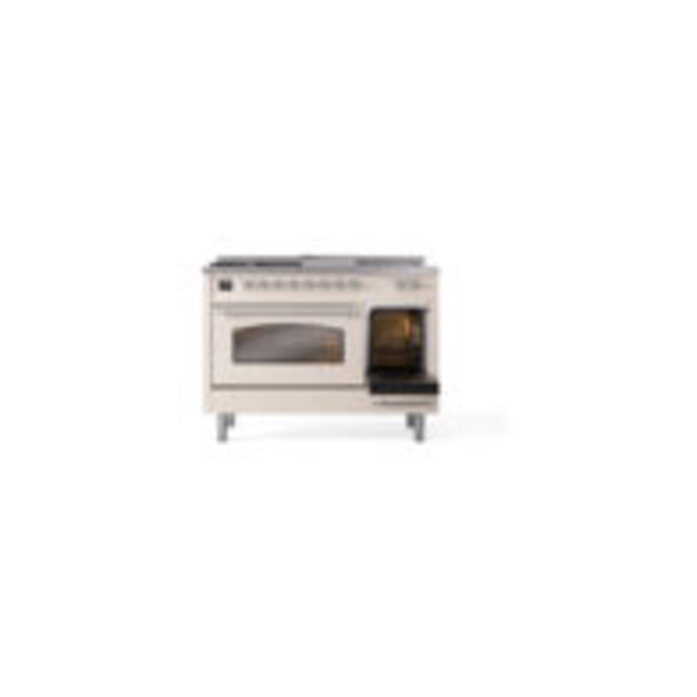 ILVE_UP48FSNMPAWC_Nostalgie_II_48"_Dual_Fuel_Range_side_oven_door_opened