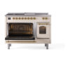 ILVE_UP48FSNMPAWGLP_Nostalgie_II_48"_Dual_Fuel_Range_main_oven_door_opened