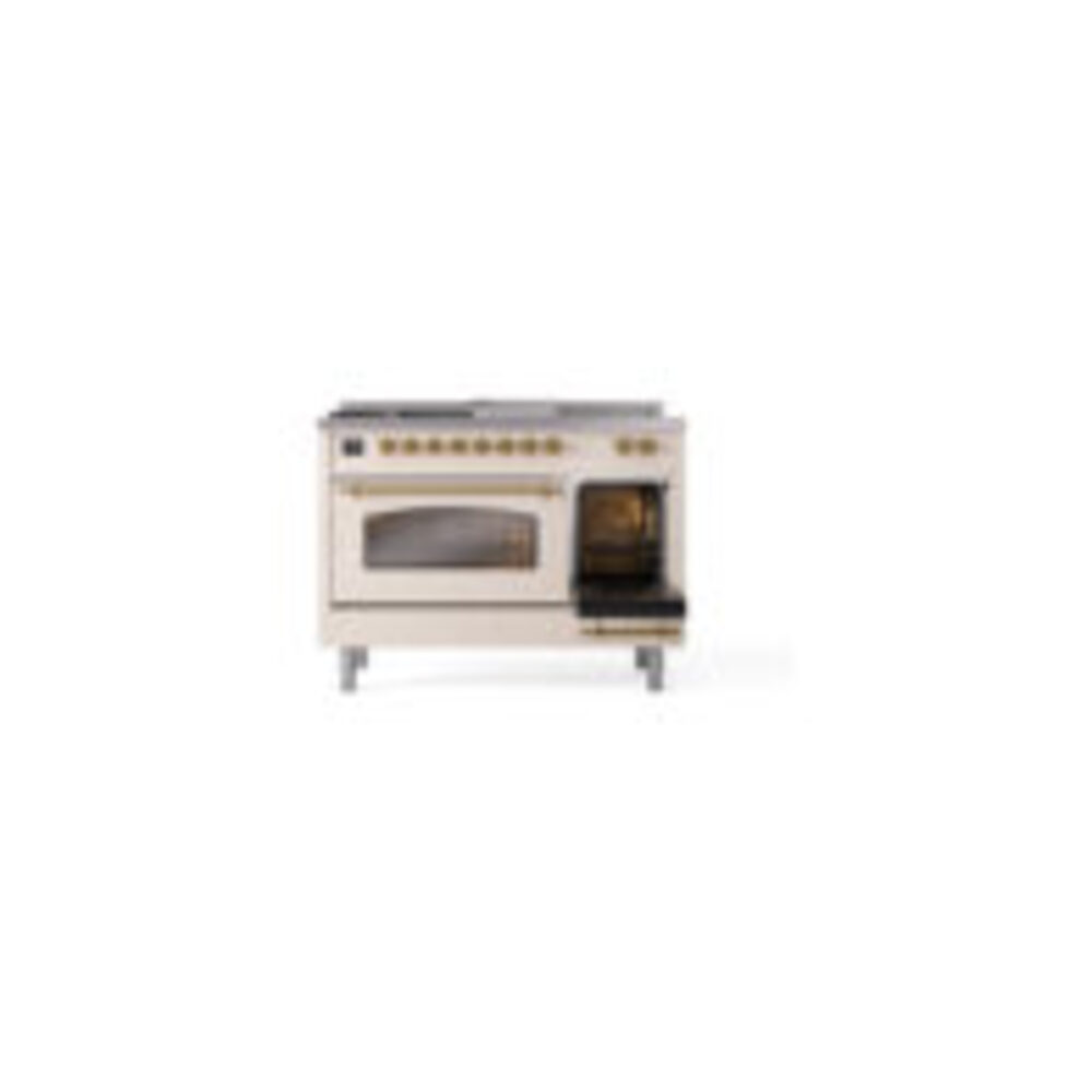ILVE_UP48FSNMPAWG_Nostalgie_II_48"_Dual_Fuel_Range_side_oven_door_opened