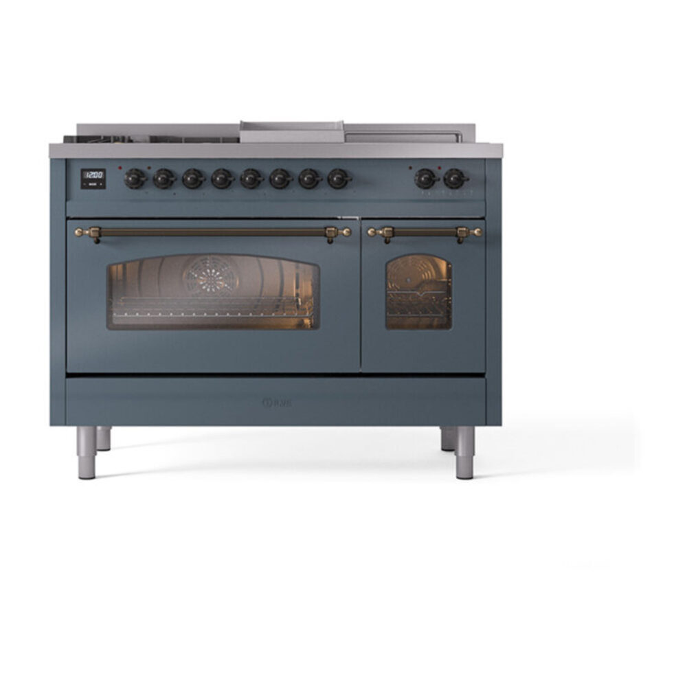 ILVE_UP48FSNMPBGBLP_Nostalgie_II_48"_Dual_Fuel_Range_front_view