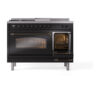 ILVE_UP48FSNMPBKB_Nostalgie_II_48"_Dual_Fuel_Range_side_oven_door_opened