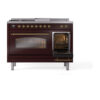 ILVE_UP48FSNMPBUG_Nostalgie_II_48"_Dual_Fuel_Range_side_oven_door_opened