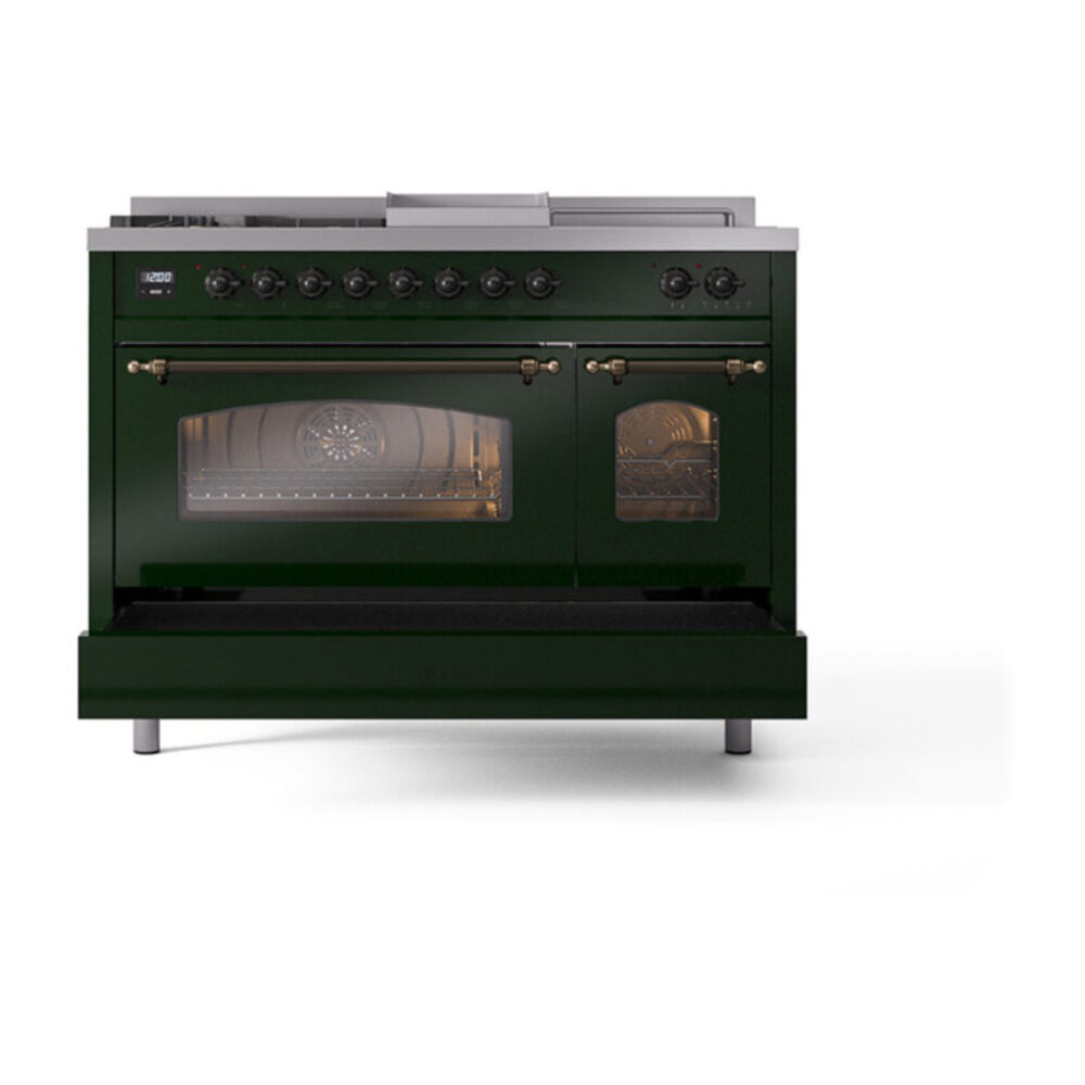 ILVE_UP48FSNMPEGBLP_Nostalgie_II_48"_Dual_Fuel_Range_drawer_opened