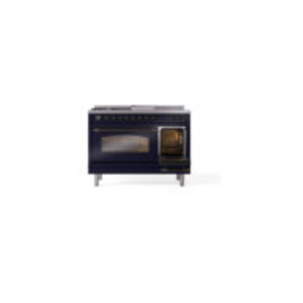 ILVE_UP48FSNMPMBBLP_Nostalgie_II_48"_Dual_Fuel_Range_side_oven_door_opened