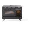 ILVE_UP48FSNMPMGCLP_Nostalgie_II_48"_Dual_Fuel_Range_side_oven_door_opened