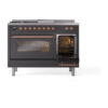 ILVE_UP48FSNMPMGP_Nostalgie_II_48"_Dual_Fuel_Range_side_oven_door_opened