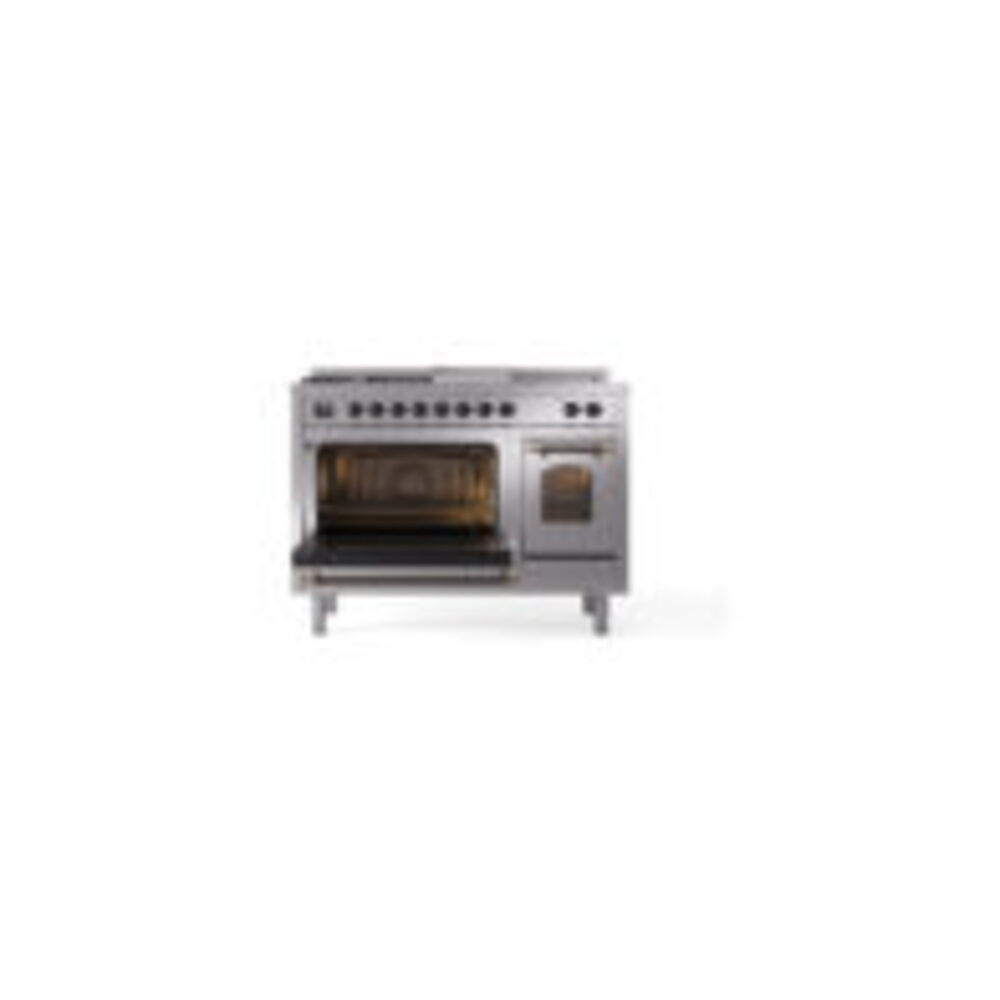 ILVE_UP48FSNMPSSBLP_Nostalgie_II_48"_Dual_Fuel_Range_main_oven_door_opened