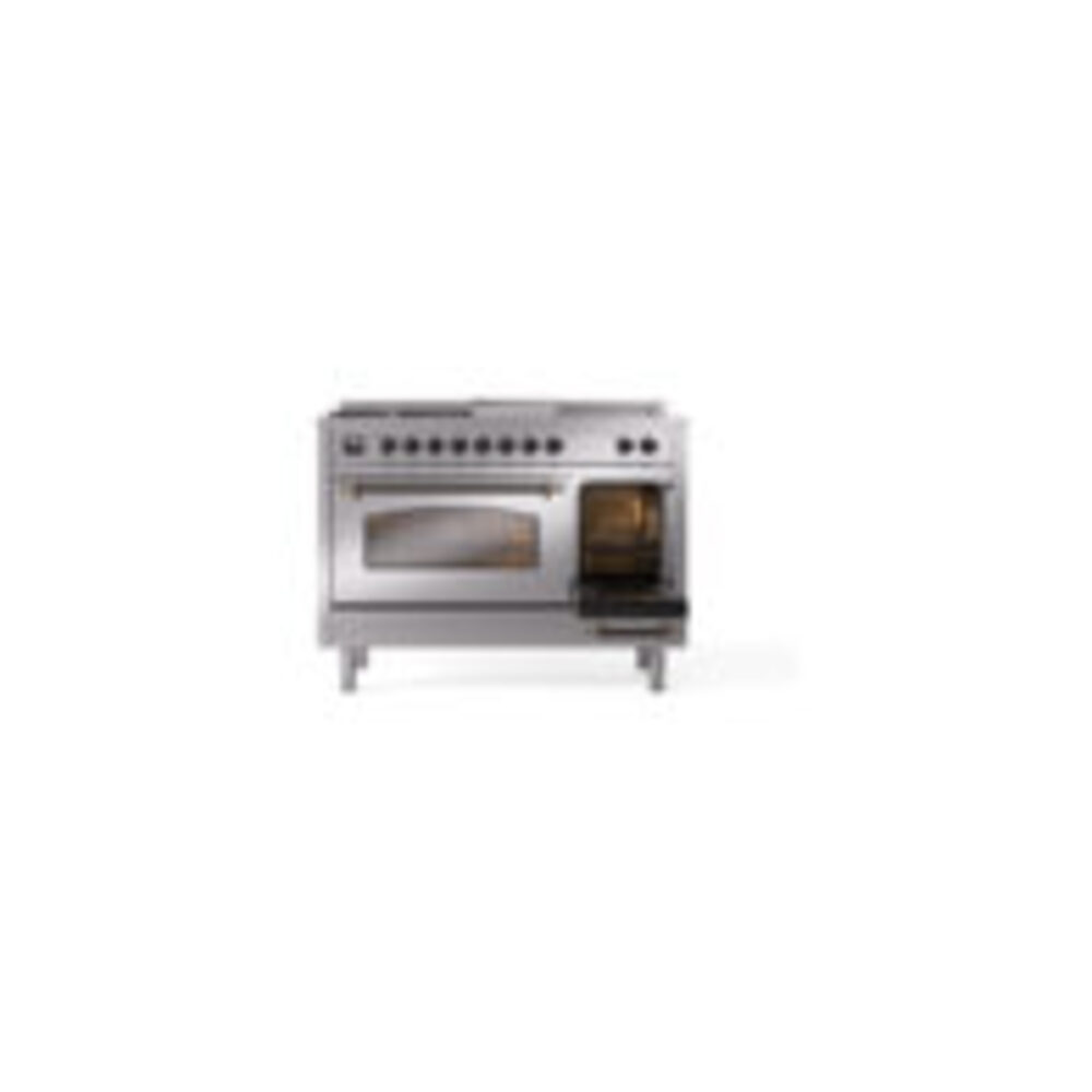 ILVE_UP48FSNMPSSBLP_Nostalgie_II_30"_Dual_Fuel_Range_side_oven_door_opened
