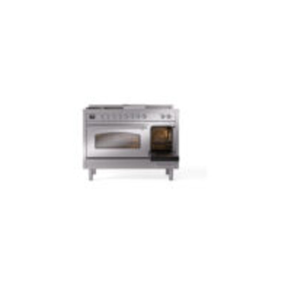 ILVE_UP48FSNMPSSCLP_Nostalgie_II_48"_Dual_Fuel_Range_side_oven_door_opened