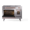 ILVE_UP48FSNMPSSPLP_Nostalgie_II_48"_Dual_Fuel_Range_main_oven_door_opened