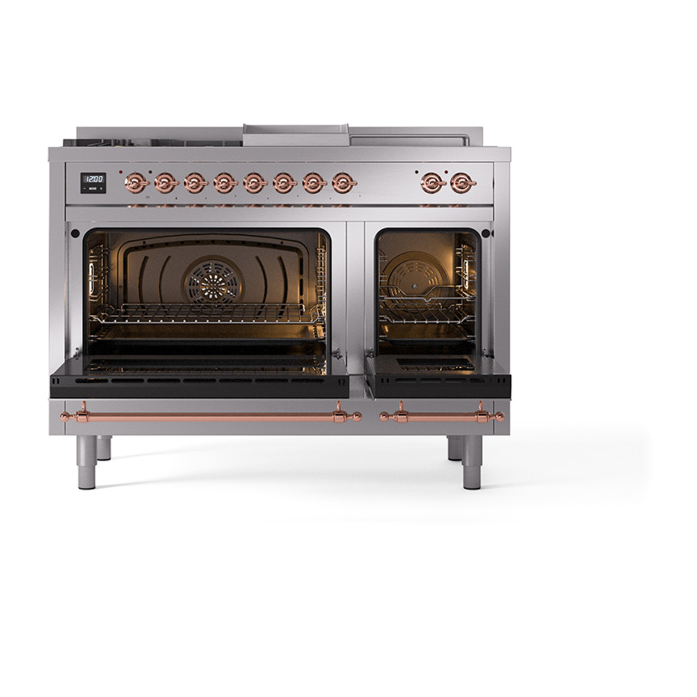 ILVE_UP48FSNMPSSP_Nostalgie_II_48"_Dual_Fuel_Range_oven_door_opened