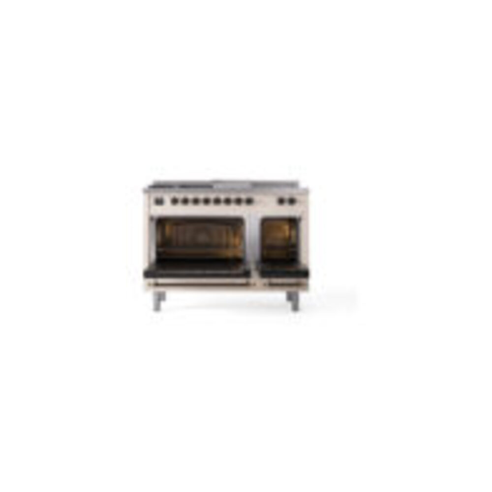 ILVE_UP48FSQNMPAWBLP_Nostalgie_II_48"_Dual_Fuel_Range_oven_door_opened