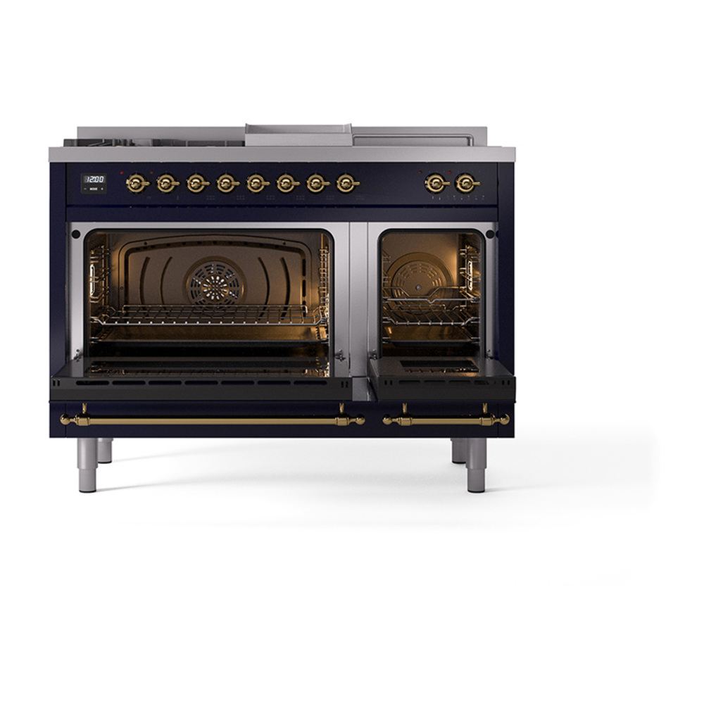 ILVE_UP48FSQNMPMBGLP_Nostalgie_II_48"_Dual_Fuel_Range_oven_door_opened