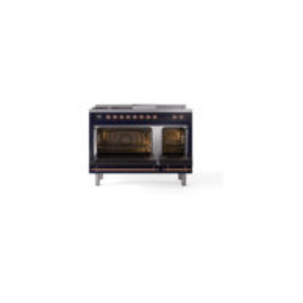 ILVE_UP48FSQNMPMBPLP_Nostalgie_II_48"_Dual_Fuel_Range_oven_door_opened