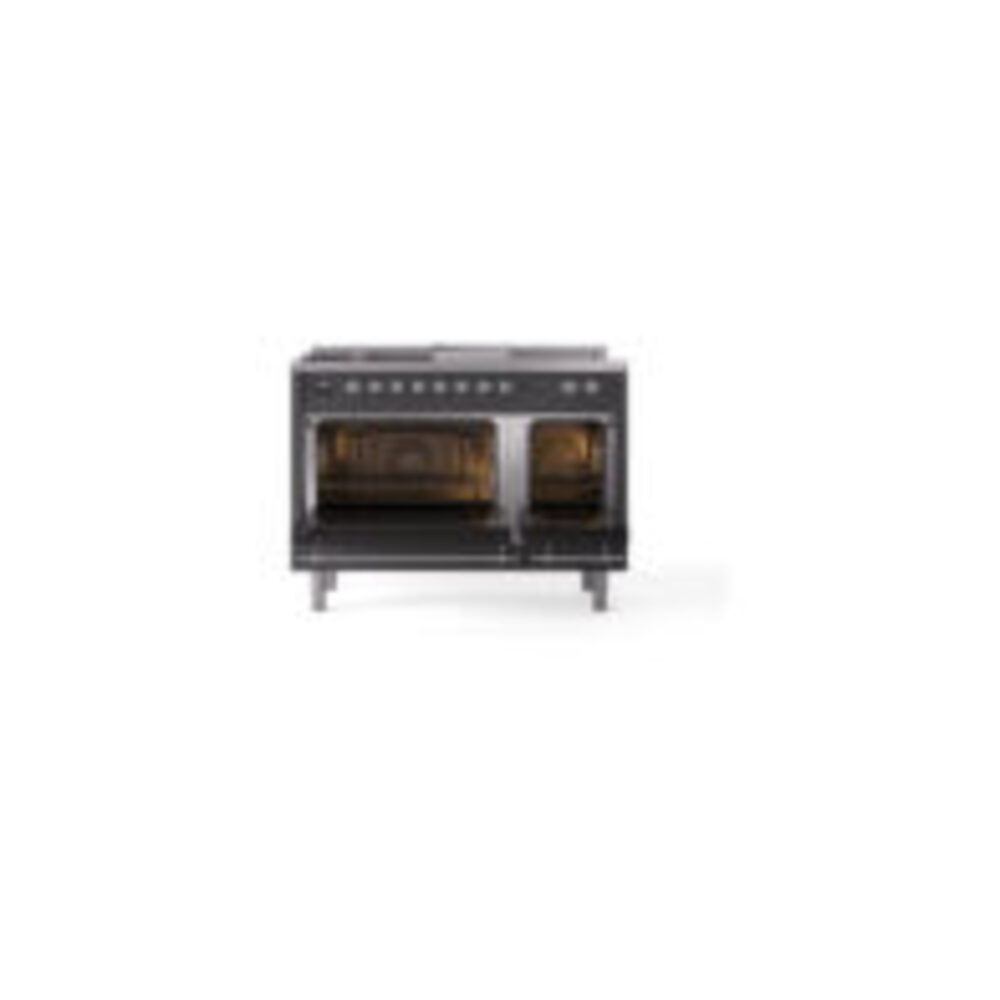 ILVE_UP48FSQNMPMGCLP_Nostalgie_II_48"_Dual_Fuel_Range_oven_door_opened