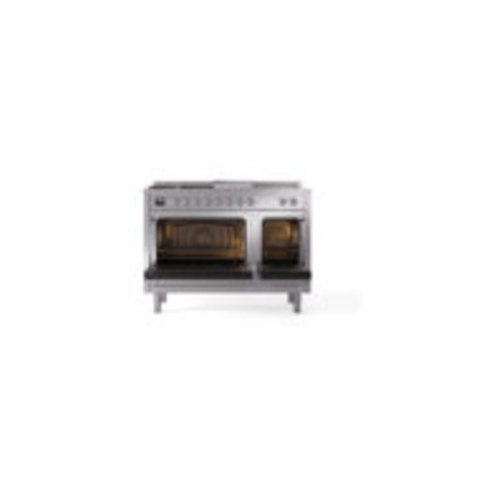 ILVE_UP48FSQNMPSSCLP_Nostalgie_II_48"_Dual_Fuel_Range_oven_door_opened