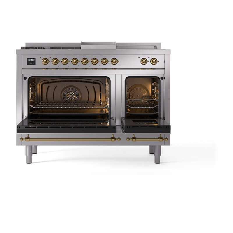 ILVE_UP48FSQNMPSSG_Nostalgie_II_48"_Dual_Fuel_Range_oven_door_opened