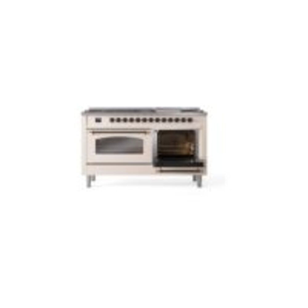 ILVE UP60FNMPAWBLP Nostalgie II 60" Dual Fuel Range, side oven door opened