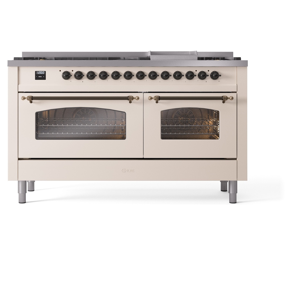 ILVE Nostalgie II 60" UP60FNMPAWB Dual Fuel Range, front view