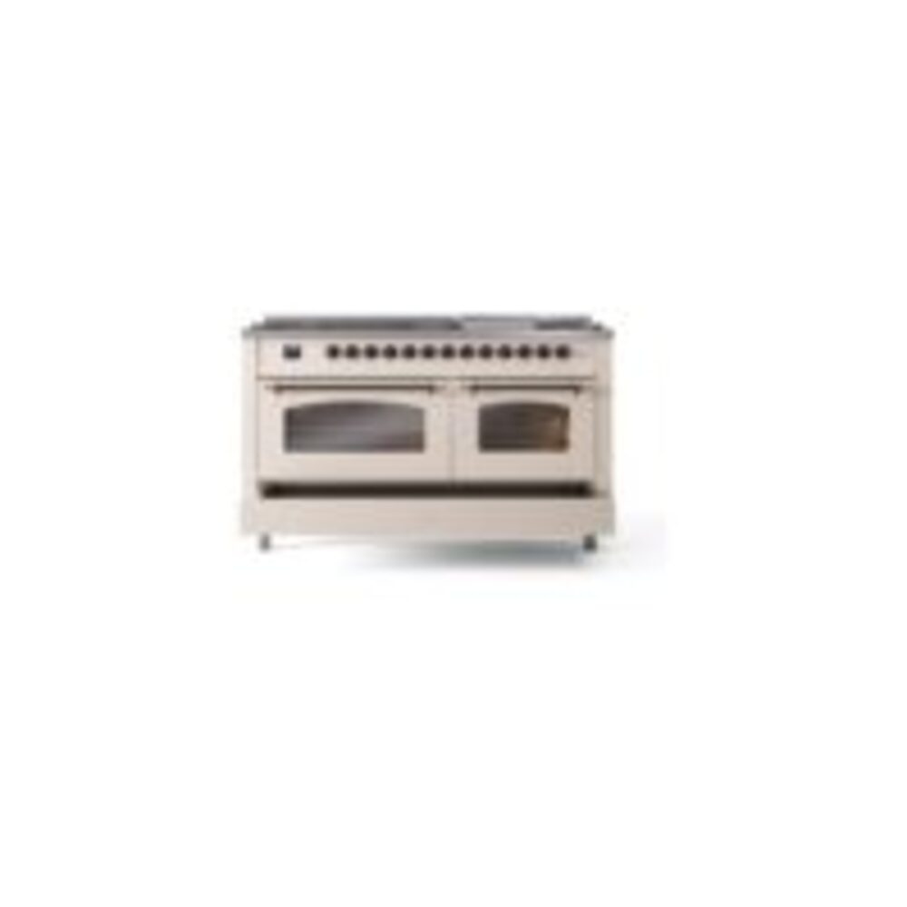 ILVE UP60FNMPAWB Nostalgie II 60" Dual Fuel Range, drawer opened