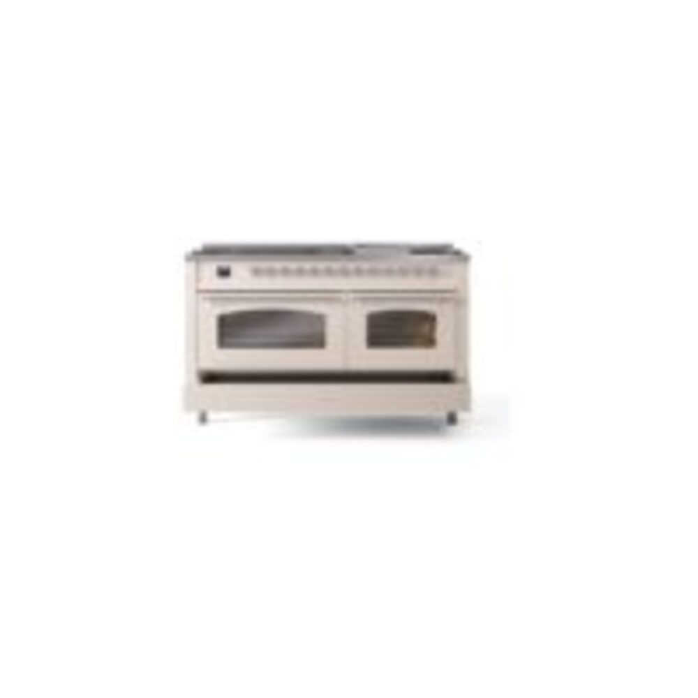 ILVE UP60FNMPAWC Nostalgie II 60" Dual Fuel Range, drawer opened