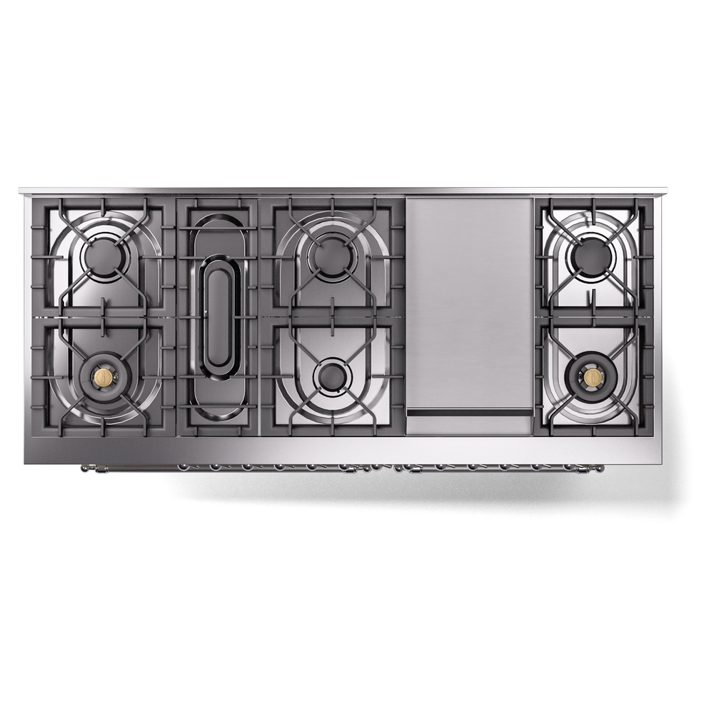 ILVE UP60FNMPAWC Nostalgie II 60" Dual Fuel Range, top view