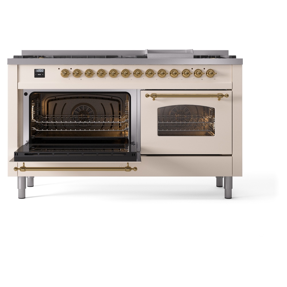 ILVE UP60FNMPAWG Nostalgie II 60" Dual Fuel Range, main oven door opened