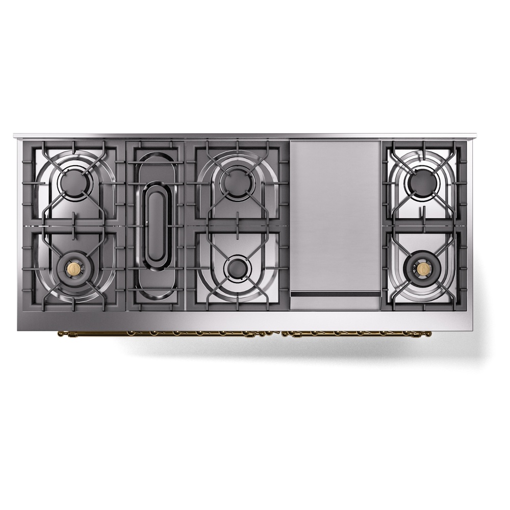 ILVE UP60FNMPAWG Nostalgie II 60" Dual Fuel Range, top view