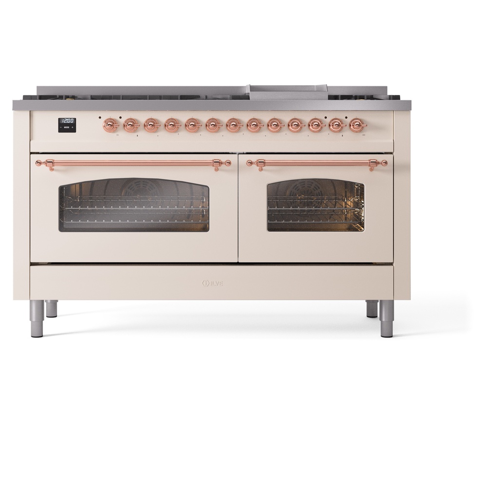 ILVE UP60FNMPAWPLP Nostalgie II 60" Dual Fuel Range, front view