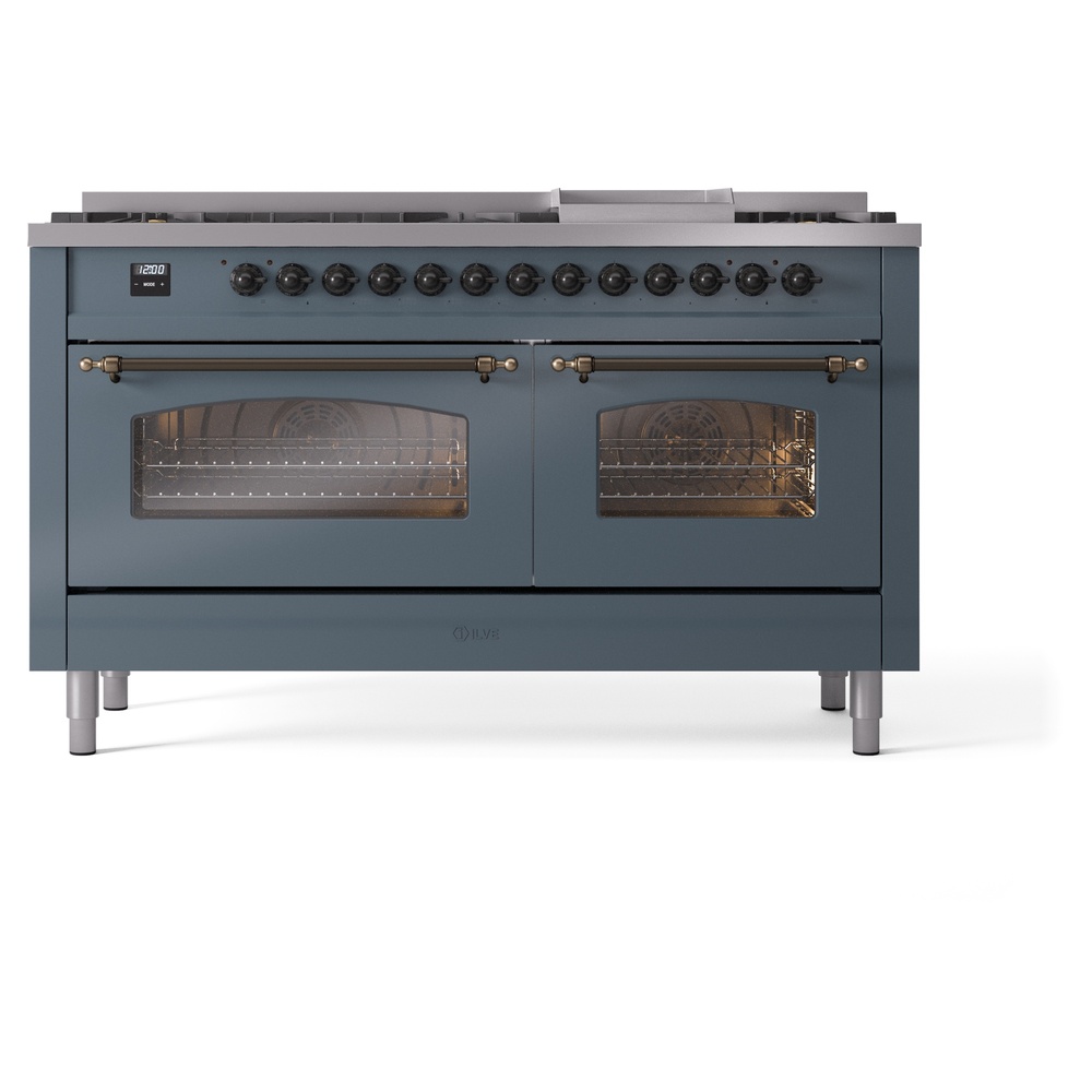ILVE UP60FNMPBGBLP Nostalgie II 60" Dual Fuel Range, front view