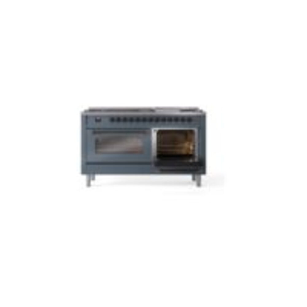 ILVE UP60FNMPBGBLP Nostalgie II 60" Dual Fuel Range, side oven opened