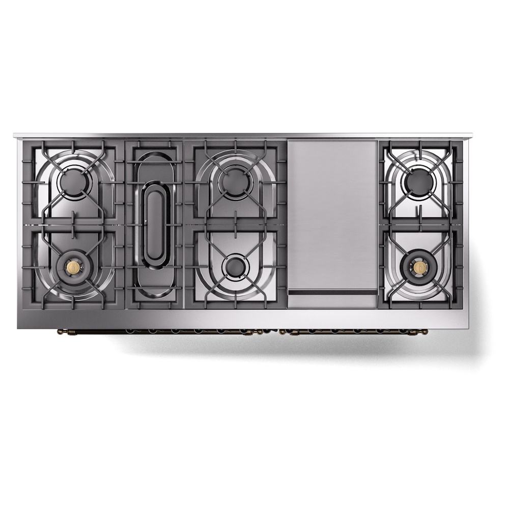 ILVE UP60FNMPBGB Nostalgie II 60" Dual Fuel Range, top view