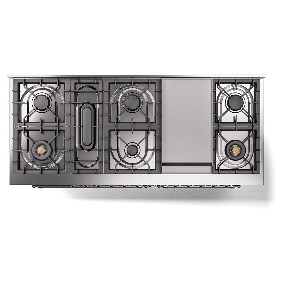 ILVE UP60FNMPBGC Nostalgie II 60" Dual Fuel Range, top view