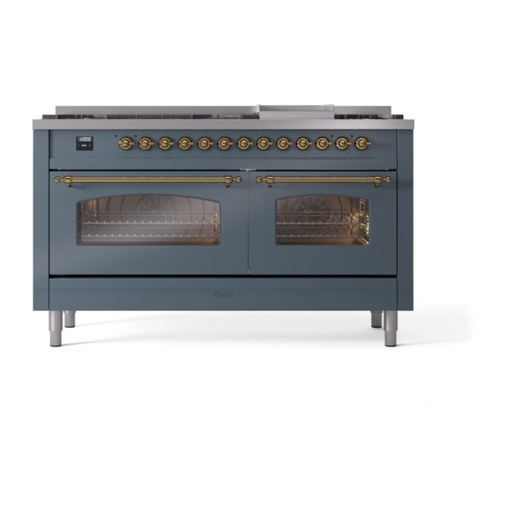 ILVE UP60FNMPBGGLP Nostalgie II 60" Dual Fuel Range, front view