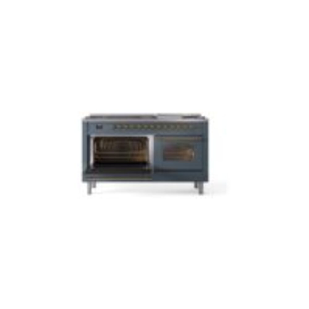 ILVE UP60FNMPBGG Nostalgie II 60" Dual Fuel Range, side oven door opened
