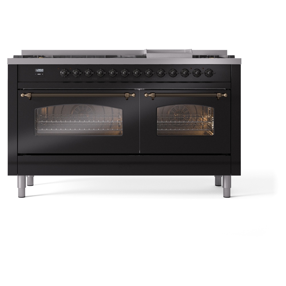 ILVE UP60FNMPBKBLP Nostalgie II 60" Dual Fuel Range, front view