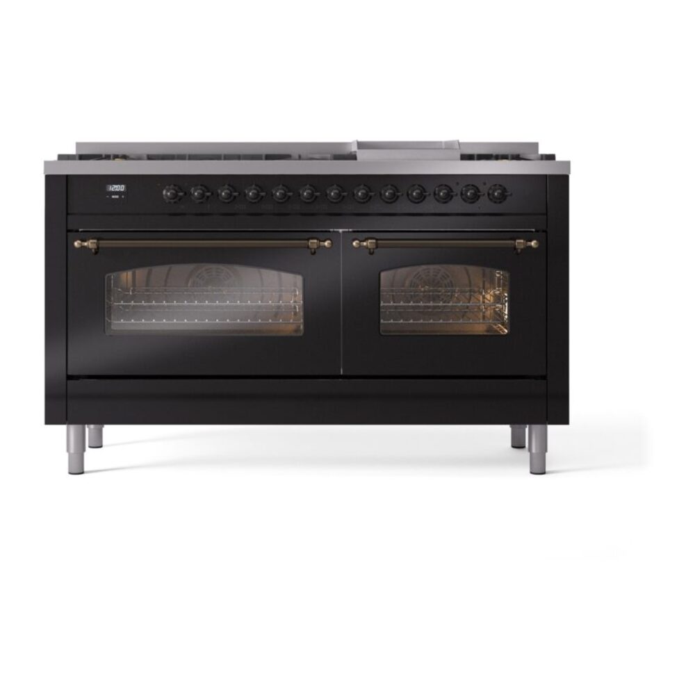 ILVE UP60FNMPBKBLP Nostalgie II 60" Dual Fuel Range, front view
