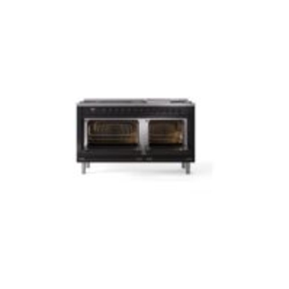 ILVE UP60FNMPBKB Nostalgie II 60" Dual Fuel Range, oven doors opened