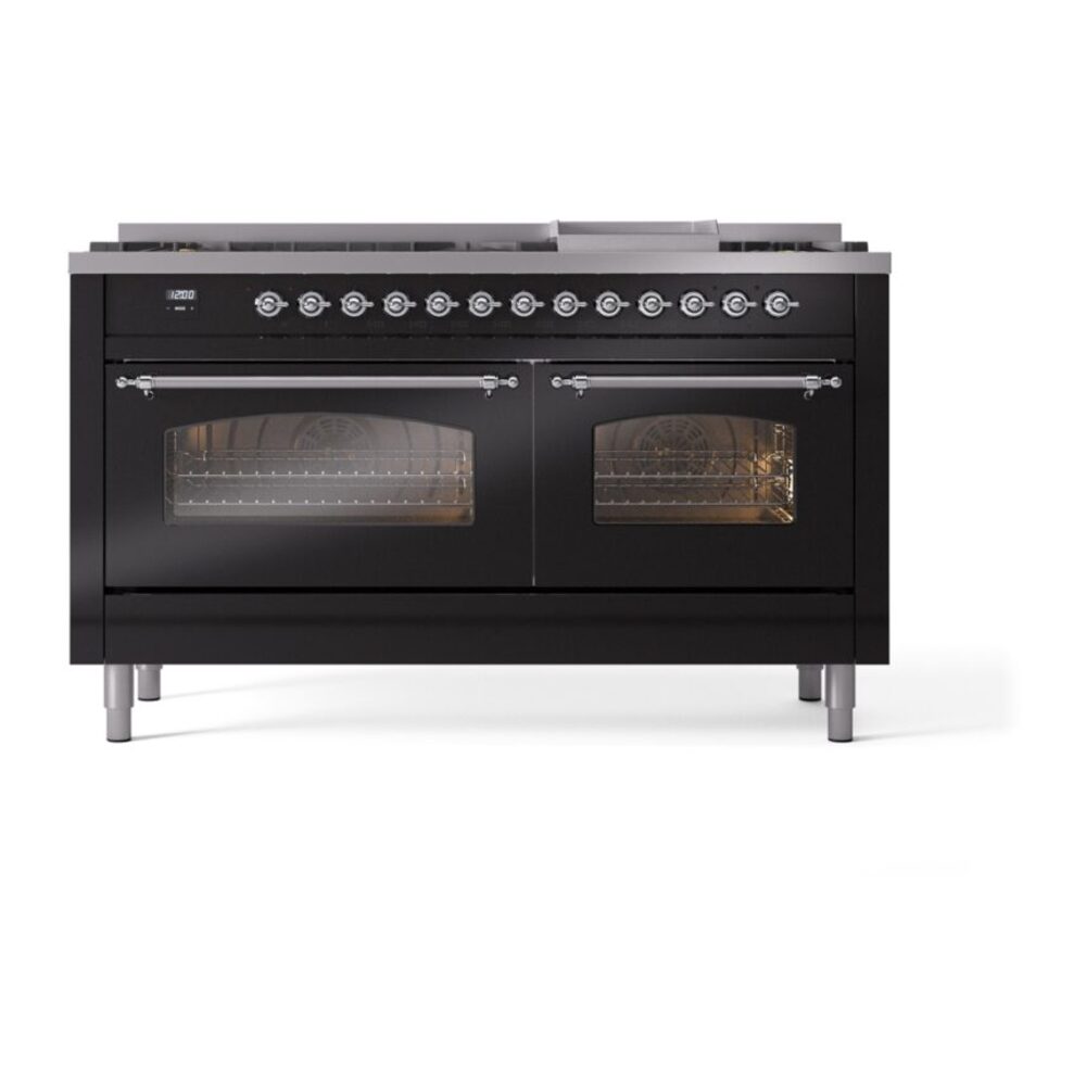 ILVE UP60FNMPBKCLP Nostalgie II 60" Dual Fuel Range, front view