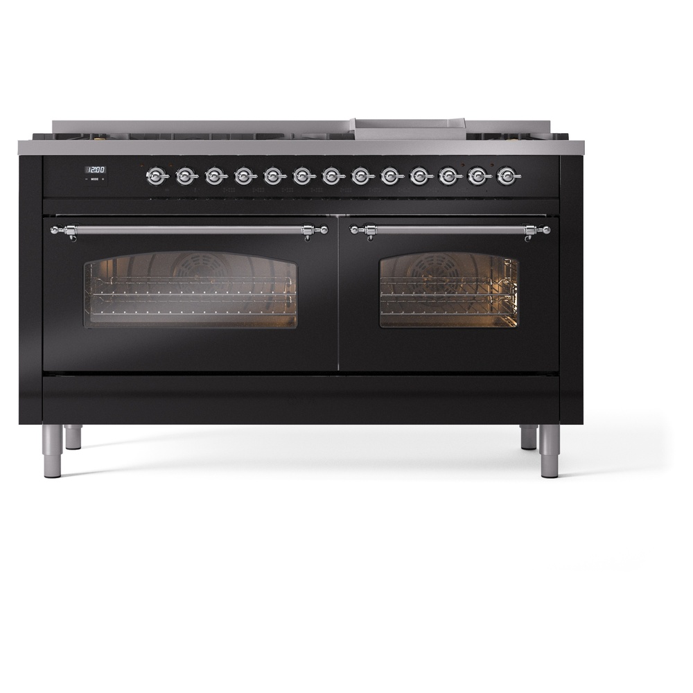 ILVE UP60FNMPBKC Nostalgie II 60" Dual Fuel Range, front view