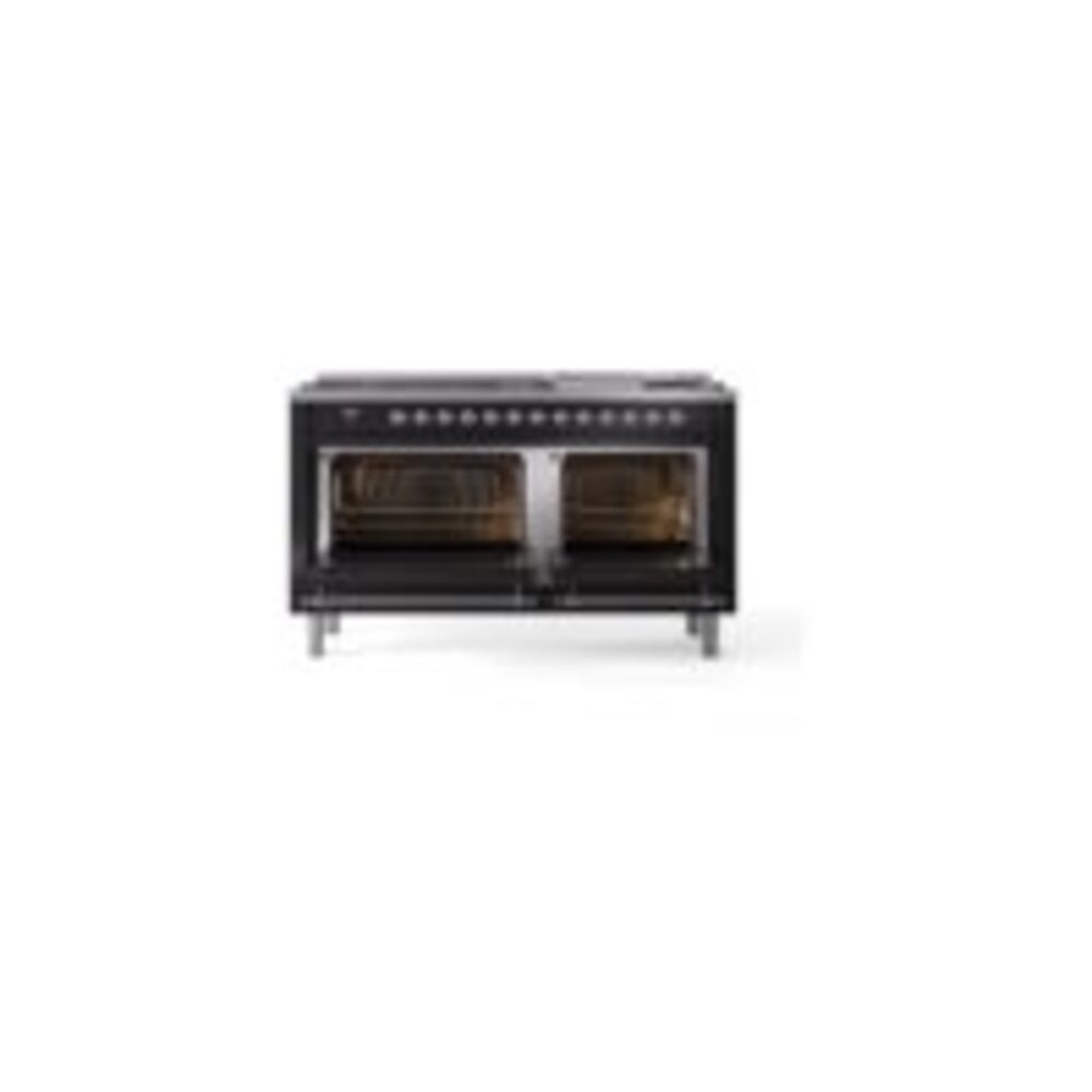 ILVE UP60FNMPBKC Nostalgie II 60" Dual Fuel Range, oven doors opened