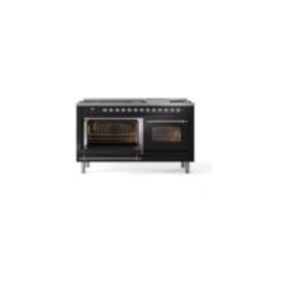 ILVE UP60FNMPBKC Nostalgie II 60" Dual Fuel Range, main oven door opened