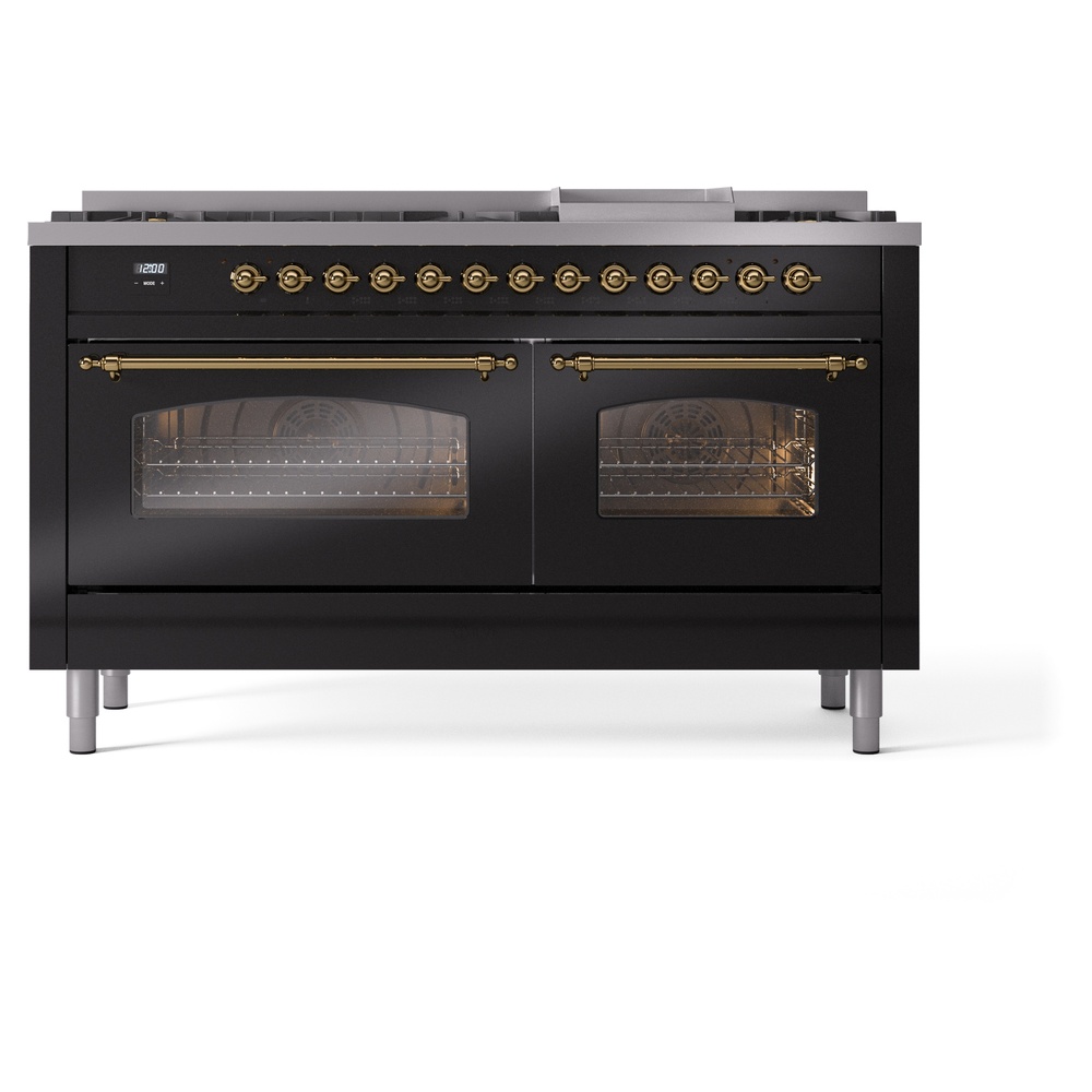 ILVE UP60FNMPBKGLP Nostalgie II 60" Dual Fuel Range, front view