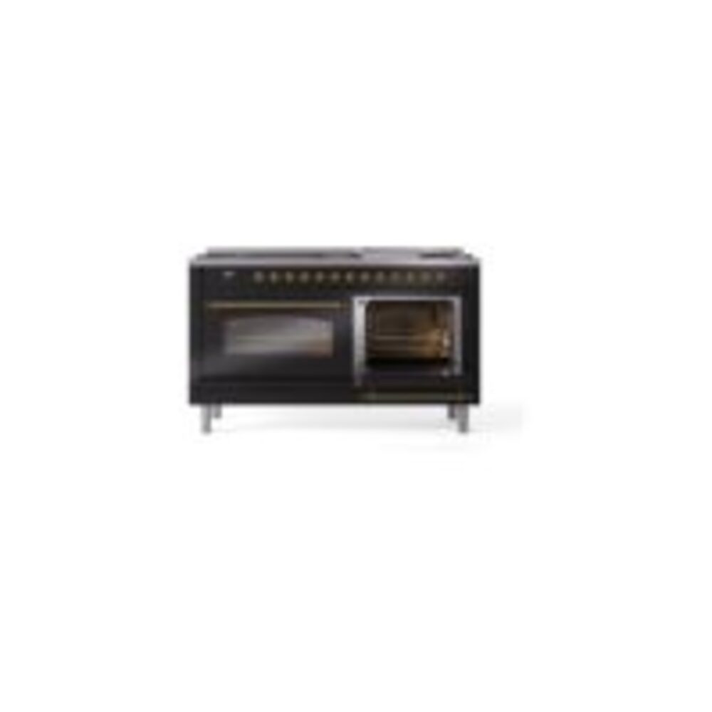 ILVE UP60FNMPBKGLP Nostalgie II 60" Dual Fuel Range, side oven door opened