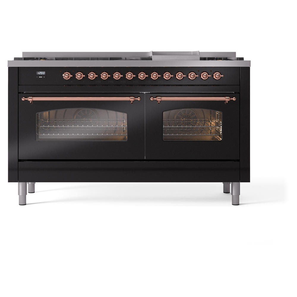 ILVE UP60FNMPBKPLP Nostalgie II 60" Dual Fuel Range, front view