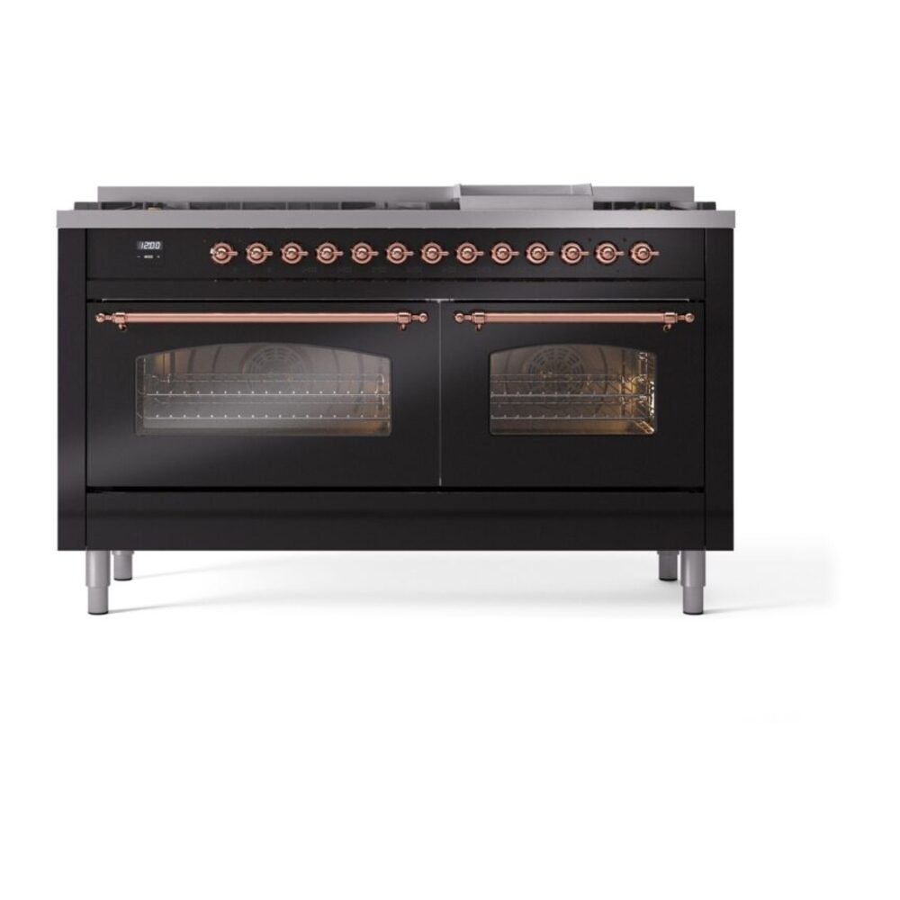 ILVE UP60FNMPBKPLP Nostalgie II 60" Dual Fuel Range, front view
