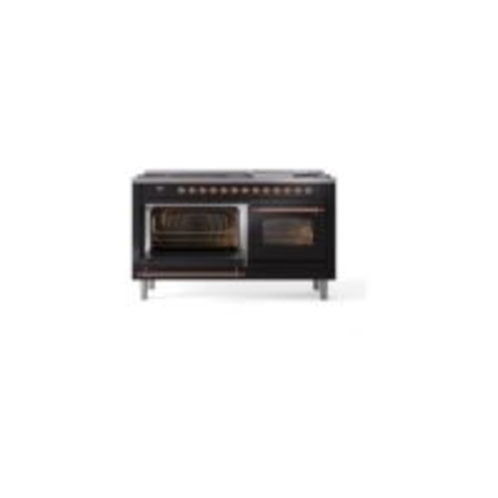 ILVE UP60FNMPBKPLP Nostalgie II 60" Dual Fuel Range, main oven door opened